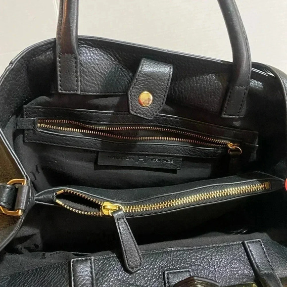 Halston calf fur & leather satchel handbag - Picture 12 of 13